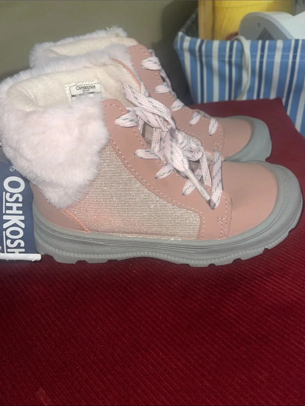 OshKosh B'gosh Pink Faux-Fur Trim Kids Boots